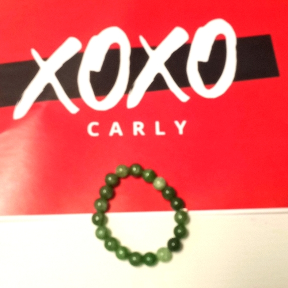 Jade Crackled Agate 10 MM Bead Stretch Bracelet - Picture 8 of 8